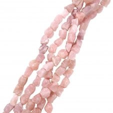Rose Quartz Nuggets Semi Precious Stone 15x18mm - 39cm String