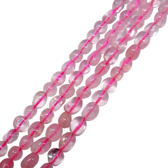 Rose Quartz Nuggets Semi Precious Stones 6mm to 9mm - 39cm String