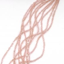 Rose Quartz Polished Coins Semi Precious Stone 4x2mm - 39cm String