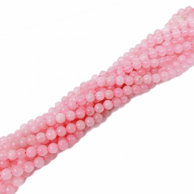 Rose Quartz Round Semi Precious Stones 4mm - 39cm String