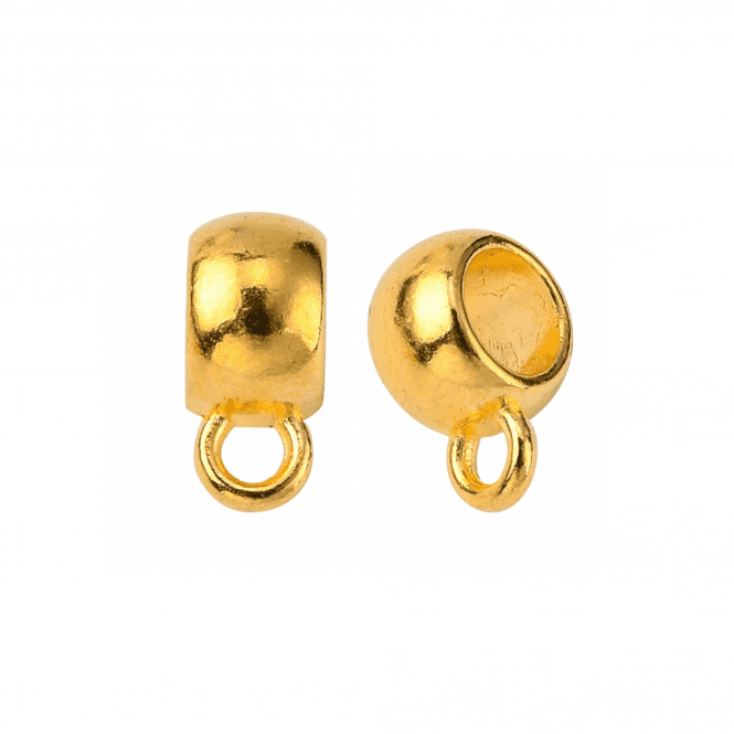 Round Pendant Bail & Loop 8x5mm - Gold Plated - 10pcs
