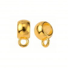 Round Pendant Bail & Loop 8x5mm - Gold Plated - 10pcs