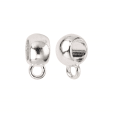 Round Pendant Bail & Loop 8x5mm - Silver Plated - 10pcs