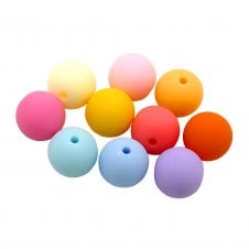 Rubber Coated Acrylic Beads 11mm - Party Mix - 10pcs