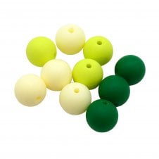 Rubber Coated Acrylic Beads 11mm - Spring Mix - 10pcs
