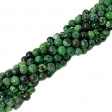 Ruby Zoisite Round Semi Precious Stones 6mm - 39cm String