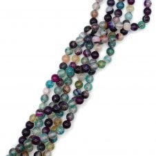 Ruby Zoisite Stripe Agate Plain Round 6mm - 1 String (approx 62 beads)