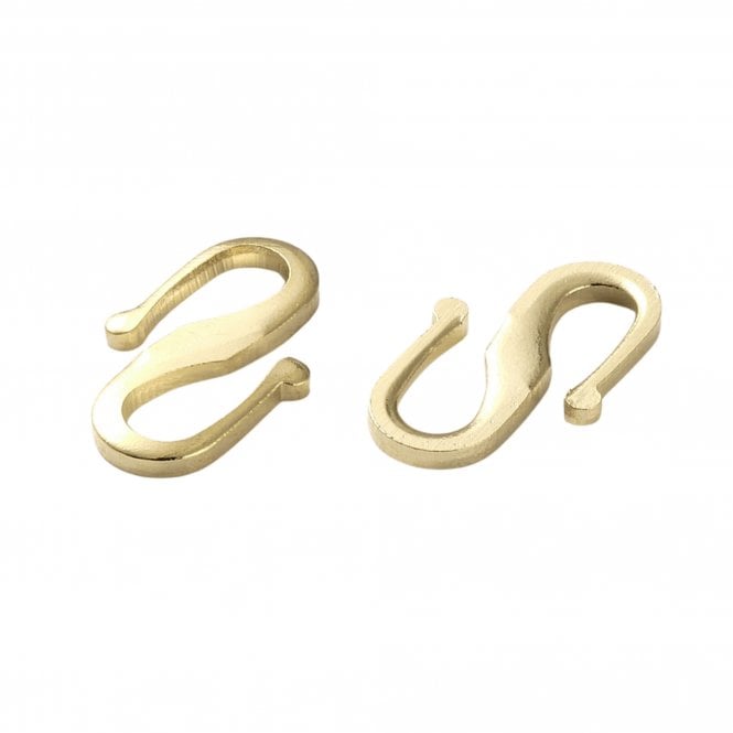 S Hook Clasp 12x7mm - 24k Gold Plated - 2pcs