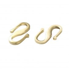 S Hook Clasp 12x7mm - 24k Gold Plated - 2pcs