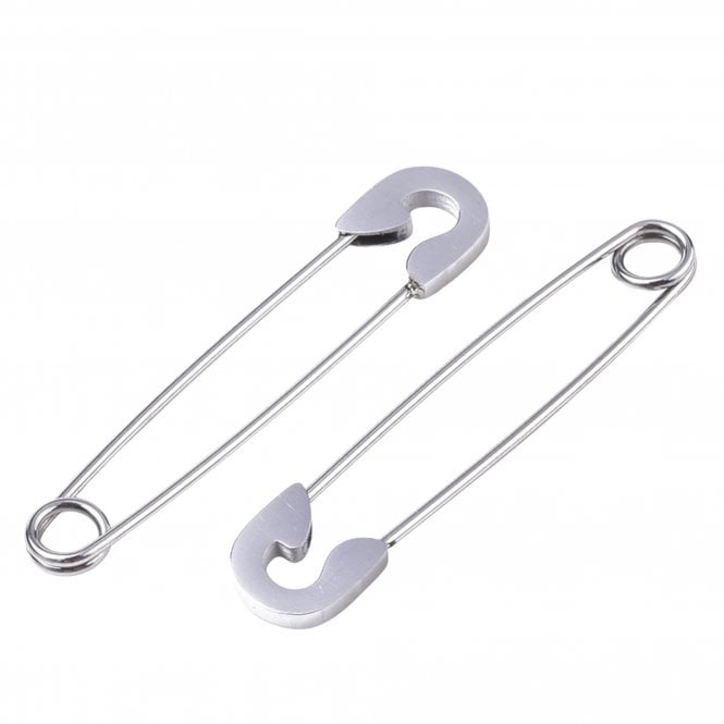 Safety Pin Earring 39mm - 201 Stainless Steel - 1 pair