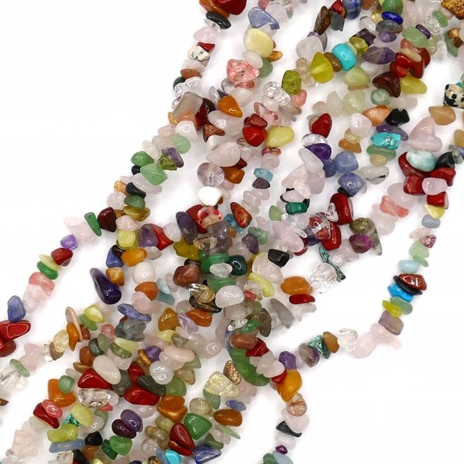 Semi-Precious Chip Mix Round 6x4mm - 1 String (approx 250 beads/chips)