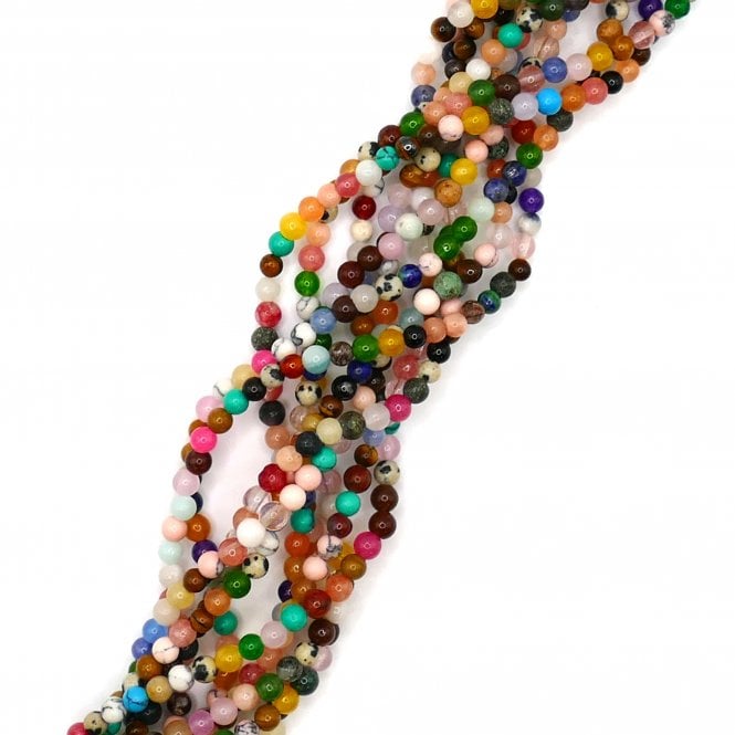 Semi-Precious Mix Round 4mm - 1 String (approx 96 beads)