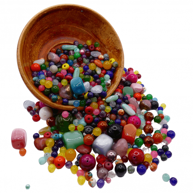 Semi-Precious Stone and Glass Bead Mix - 50g