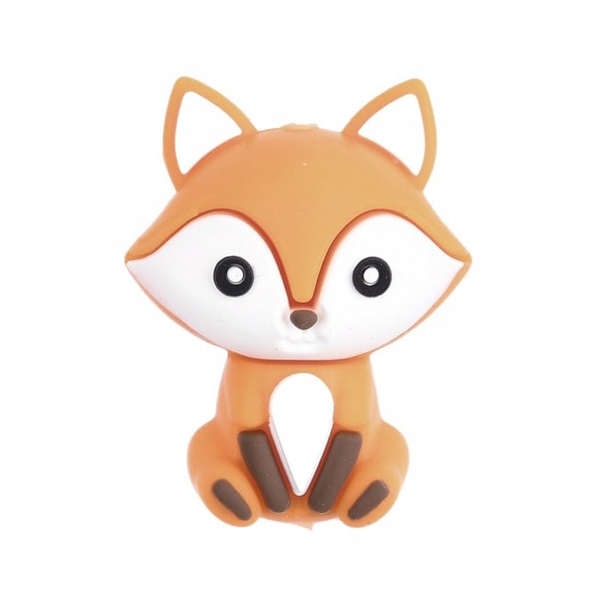 Silicone Fox Beads 30mm - Orange - 1pc