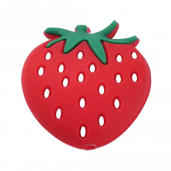 Silicone Strawberry Beads 27mm - Red - 1pc