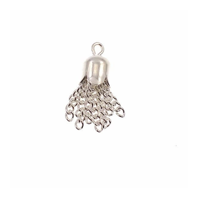 Small Metal Tassel Pendant - Silver Plated - 2pk