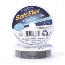SoftFlex Fine Beading Thread 10lb - Satin Silver 0.36mm (.014in) - 9m