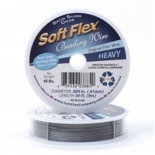 SoftFlex Heavy Beading Thread 40lb - Satin Silver 0.61mm (.024in) - 9m