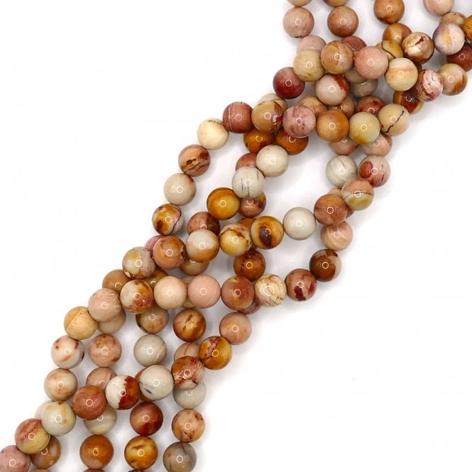 South African Agate Plain Round 8mm - 1 String (approx 48 beads)