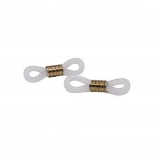 Spectacle/Eyeglass Holders, Rubber Loops - Clear/Gold - 10pcs