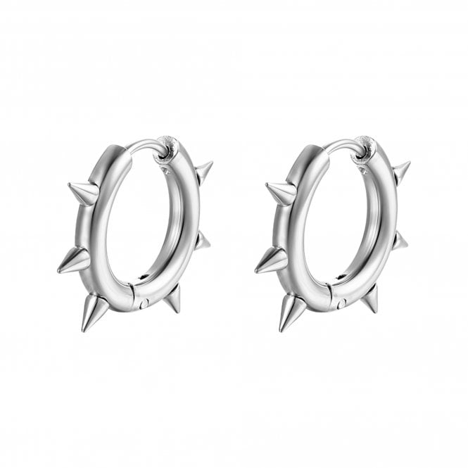 Spike Hoop Earrings 16mm - Stainless Steel - 1 Pair