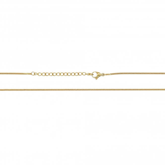 Stainless Steel Curb Chain Necklace - Gold Plated - 18 inches