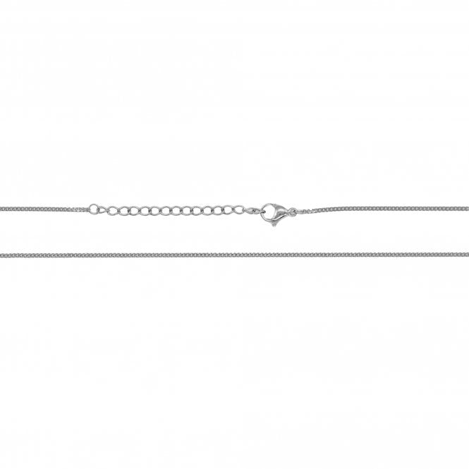 Stainless Steel Curb Chain Necklace - Silver Tone - 18 inches