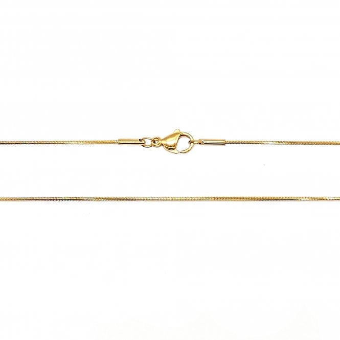 Stainless Steel Snake Chain Necklace 0.8mm - Gold Plated - 18 inches