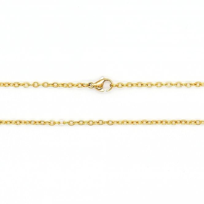 Stainless Steel Trace Chain Necklace - Gold Plated - 20 inches
