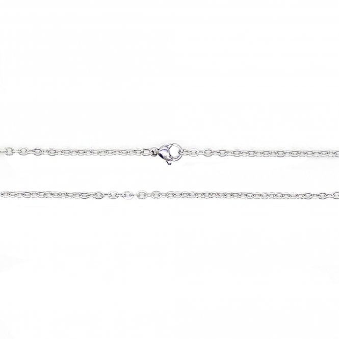 Stainless Steel Trace Chain Necklace - Silver Tone - 18 inches