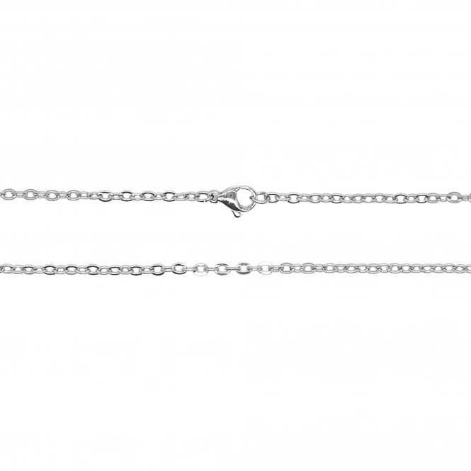 Stainless Steel Trace Chain Necklace - Silver Tone - 24 inches