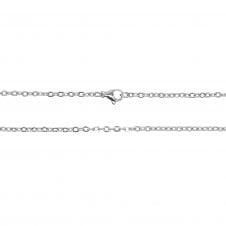 Stainless Steel Trace Chain Necklace - Silver Tone - 24 inches