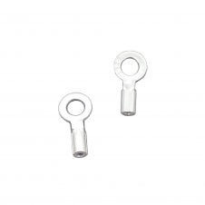 Sterling Silver - 0.5mm (Inner Diameter) Crimp End with Loop - 2pcs
