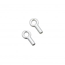 Sterling Silver - 1.2mm (Inner Diameter) Crimp End with Loop - 2pcs