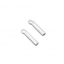 Sterling Silver - 1.5mm (Inner Diameter) Crimp End with Loop - 2pcs