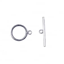 Sterling Silver - 12mm Toggle Bar Clasp - 1pc