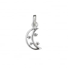 Moon & Star Enamel Charm Pendants – 20mm Silver Plated – Choose 2, 5, Or 10 Pcs