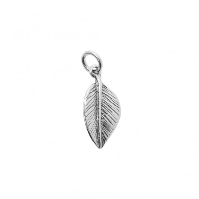 Sterling Silver - 17x8mm Antiqued Leaf Charm - 1pc