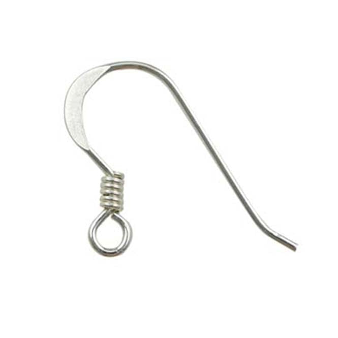Sterling Silver - 19mm Fish Hook Earwire - 20pcs (10 pairs)