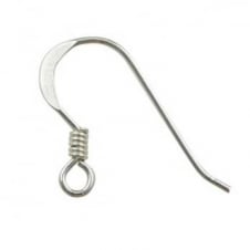 Sterling Silver - 19mm Fish Hook Earwire - 2pcs