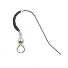 Sterling Silver - 23mm Fish Hook Earwire / Ball & Spring - 2pcs