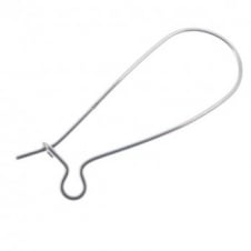 Sterling Silver - 35mm Kidney Earwire - 2pcs