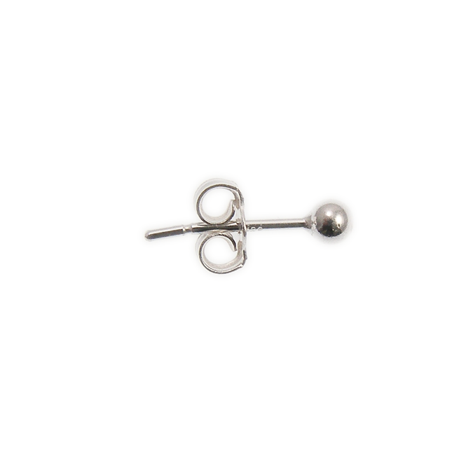 Sterling Silver - 3mm Stud Earring With Scroll - 2pcs