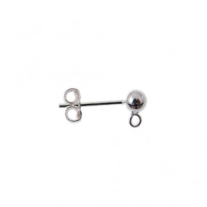 Sterling Silver - 3mm Stud & Loop Earring With Scroll - 2pcs