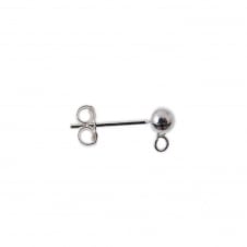 Sterling Silver - 3mm Stud & Loop Earring With Scroll - 2pcs