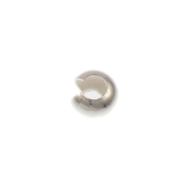 Sterling Silver - 4mm Crimp Cover Findings - 2pcs