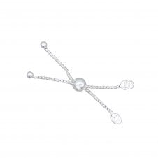 Sterling Silver - 50mm Adjustable Ball Slider Chain End - 1pcs