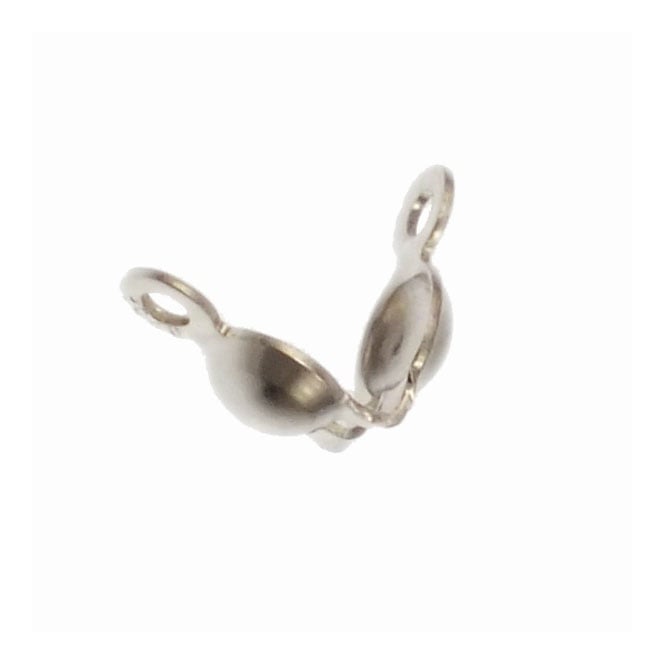 Sterling Silver - Clam Shell Calottes Bead Tips - 2pcs