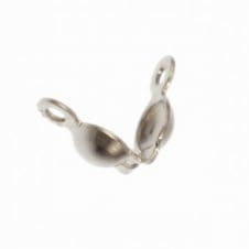 Sterling Silver - Clam Shell Calottes Bead Tips - 2pcs