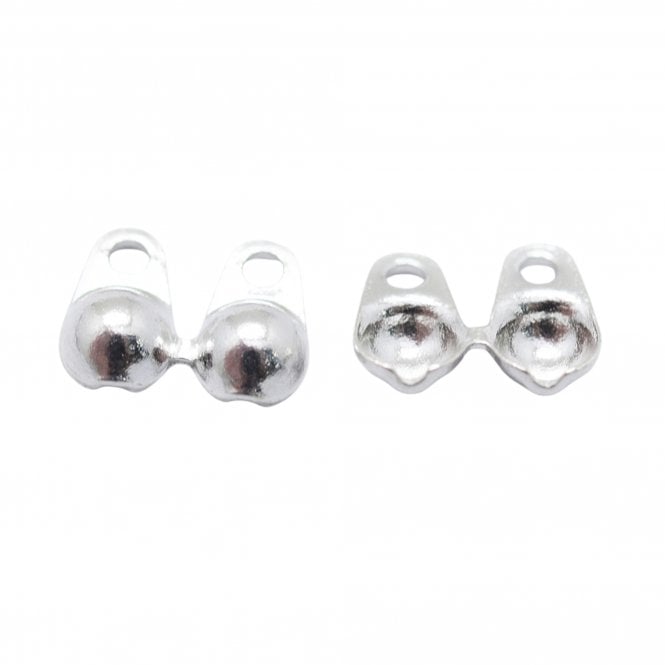 Sterling Silver - Side Hinge Calottes Bead Tips - 2pcs